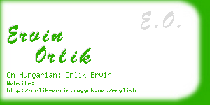 ervin orlik business card